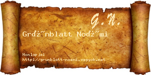 Grünblatt Noémi névjegykártya